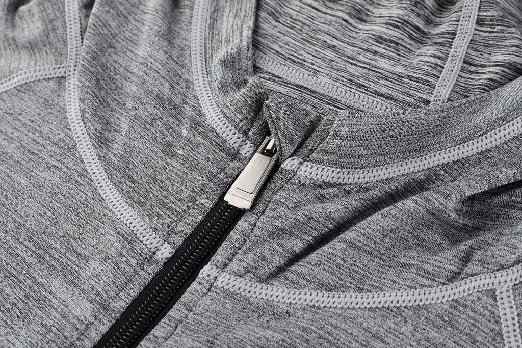 Men's hooded long sleeve running tights in dark grey, plain style, for autumn training