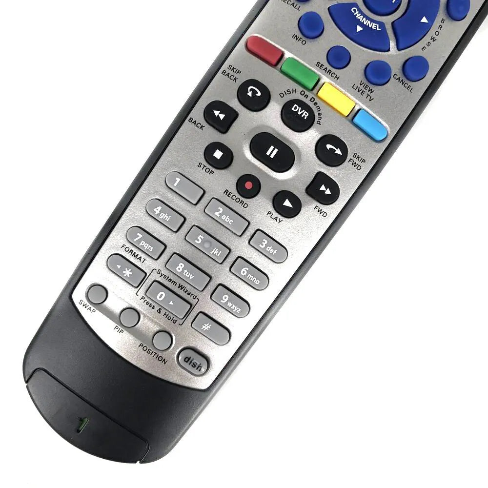 Black flat universal remote control for DISH Network satellite receiver code 20.1