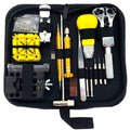 148-piece watch repair tool set in alloy steel with black, blue, and gold colour options, compact size 20.5x10x4.5cm
