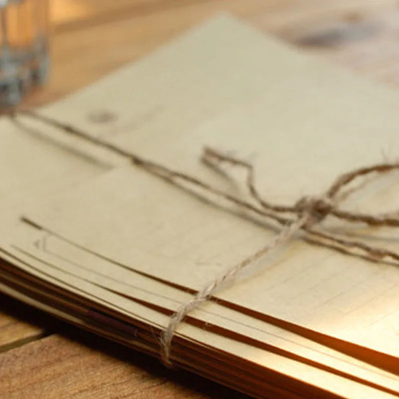 Brown vintage kraft paper stationery set with ten large sheets and two small notes in Chinese envelope style