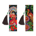 Handmade 5D diamond painting bookmark with pendant on PU material measuring 6x21cm