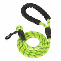 Reflective nylon braided traction rope for dog walking, 1.5m length, blue colour, on white background