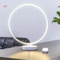 White full moon mood lamp with remote control on table showing warm white and RGB lighting options