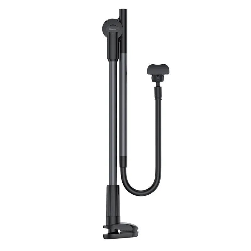 Baseus 360 rotating lazy phone stand in silver with flexible long arm for desk or bed use