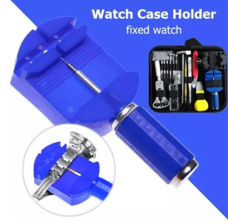 Andu 147-piece watch repair kit in black canvas bag with chrome vanadium steel tools and strap remover