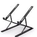 Double-layer aluminium alloy foldable laptop stand in silver with adjustable height up to 310 mm