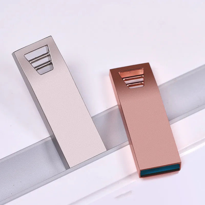 Customised creative metal USB flash drive in pink and silver, compact 39mm size with USB 2.0 interface