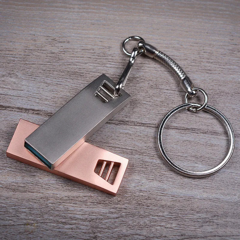 Customised creative metal USB flash drive in pink and silver, compact 39mm size with USB 2.0 interface