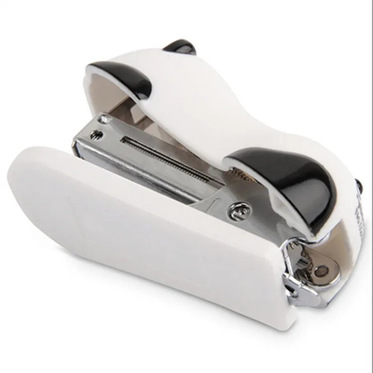 Cartoon Panda No. 10 Stapler in black and white, compact ABS metal design
