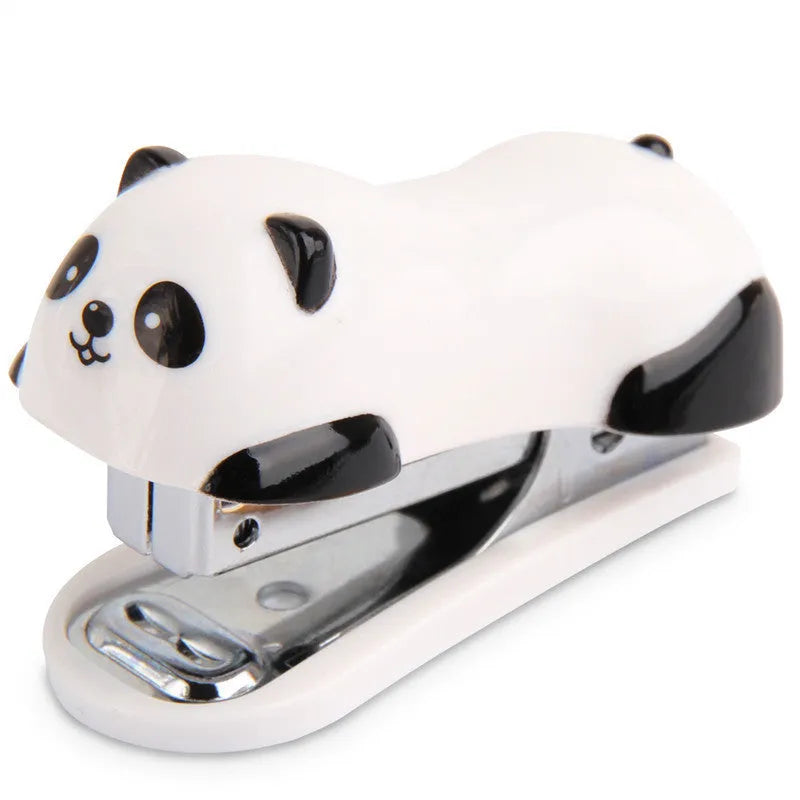 Cartoon Panda No. 10 Stapler in black and white, compact ABS metal design