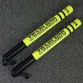 Pair of 57cm boxing target sticks in orange, green, and pink with PU foam construction