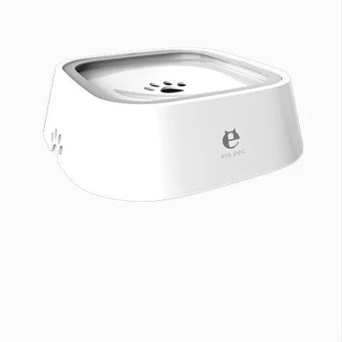 1.5L grey anti-overflow floating water bowl for cats and dogs with non-slip base