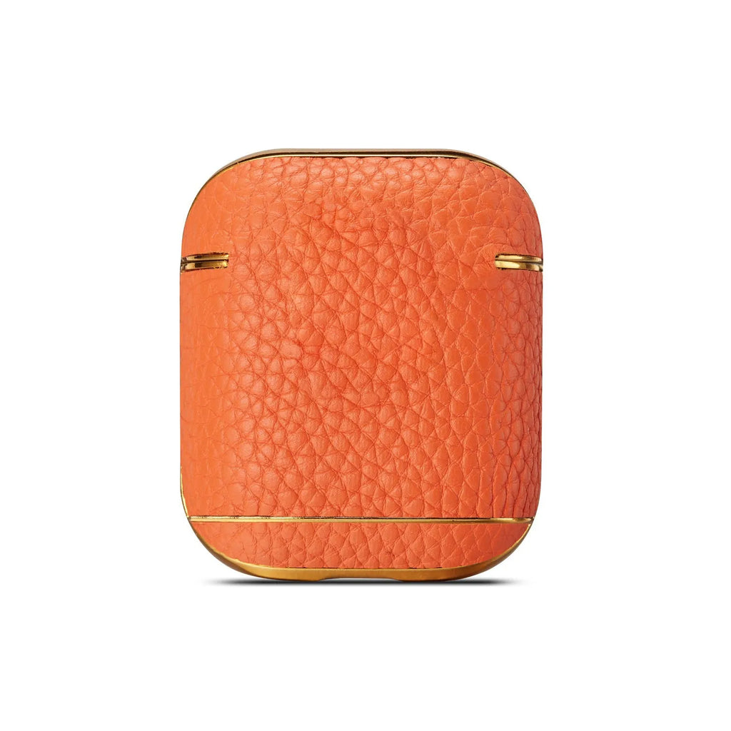 Leather lychee pattern electroplating headphone case for AirPods 1/2 clamshell style colour options