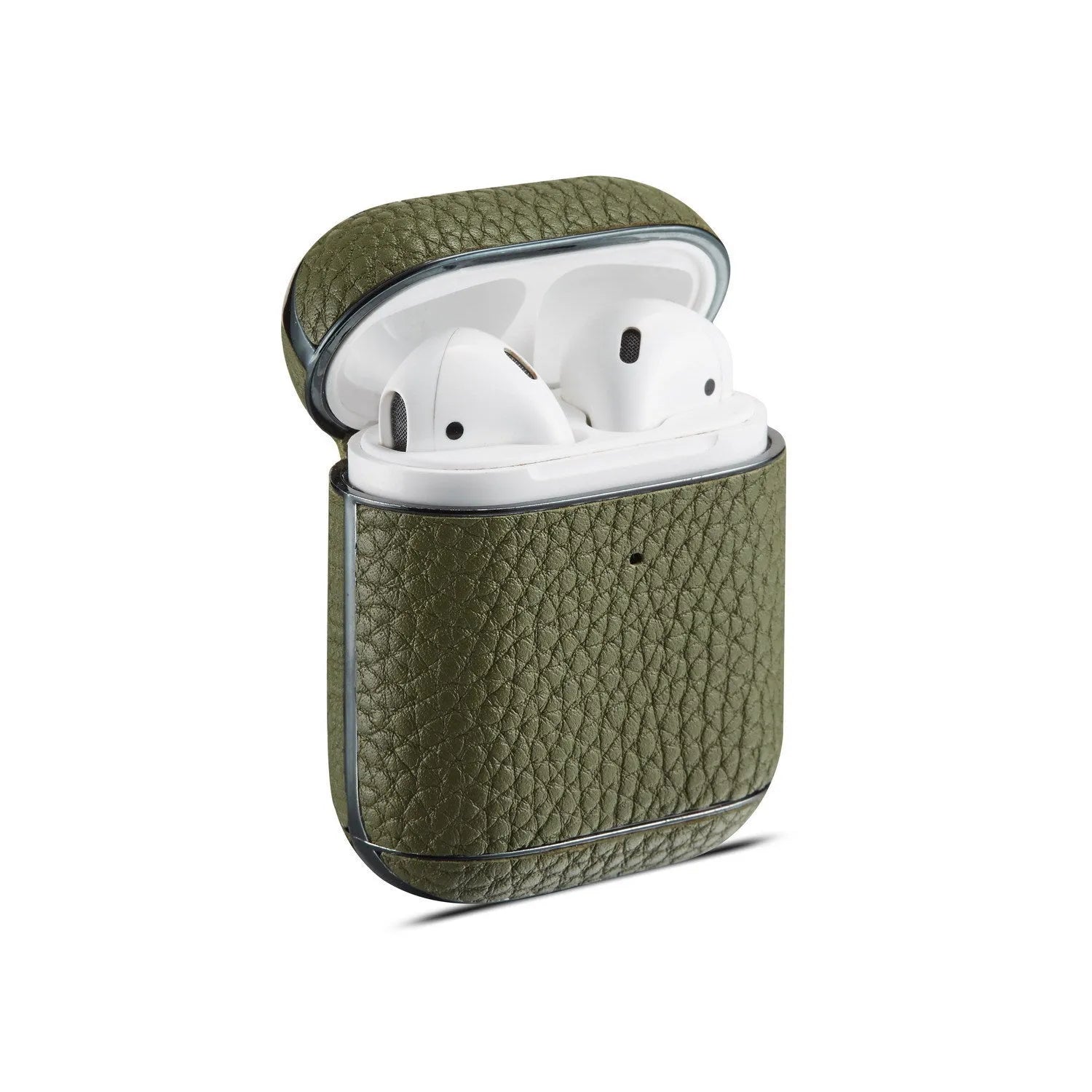 Leather lychee pattern electroplating headphone case for AirPods 1/2 clamshell style colour options