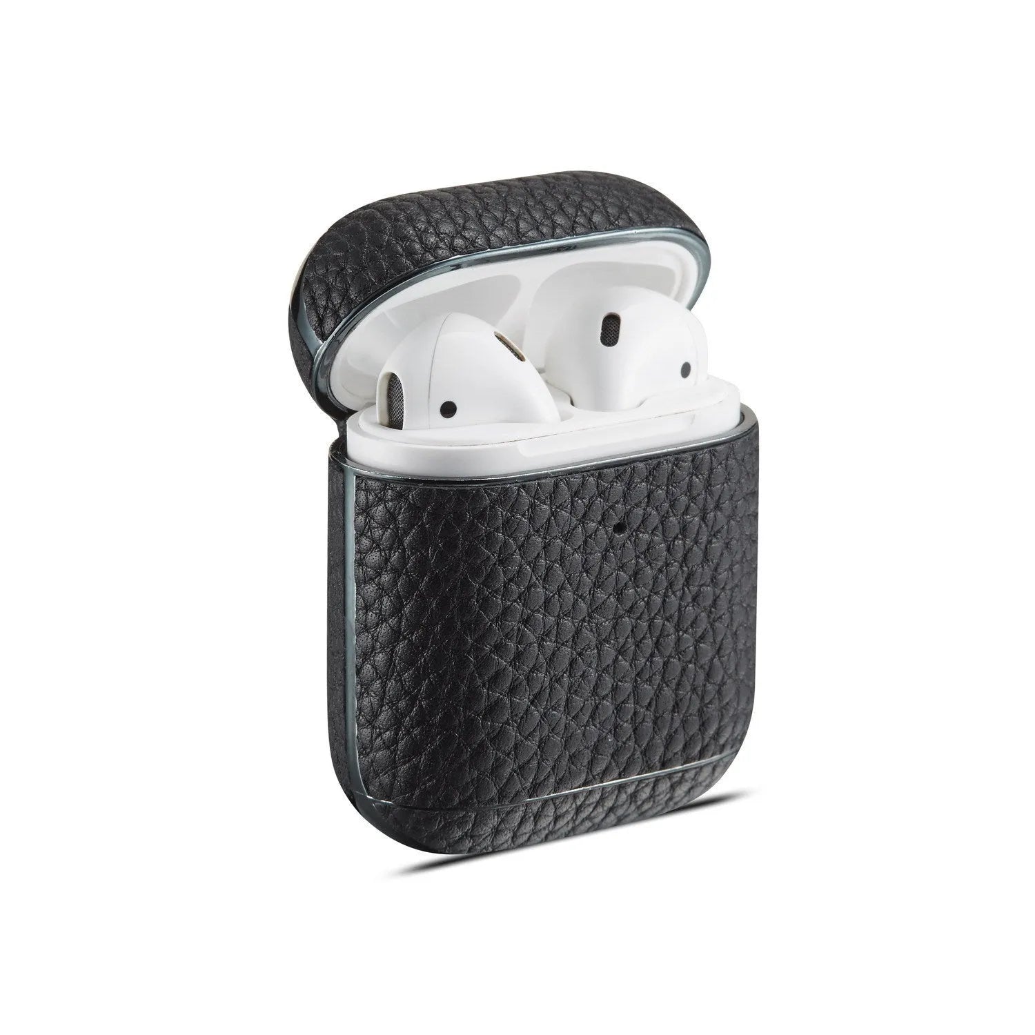 Leather lychee pattern electroplating headphone case for AirPods 1/2 clamshell style colour options