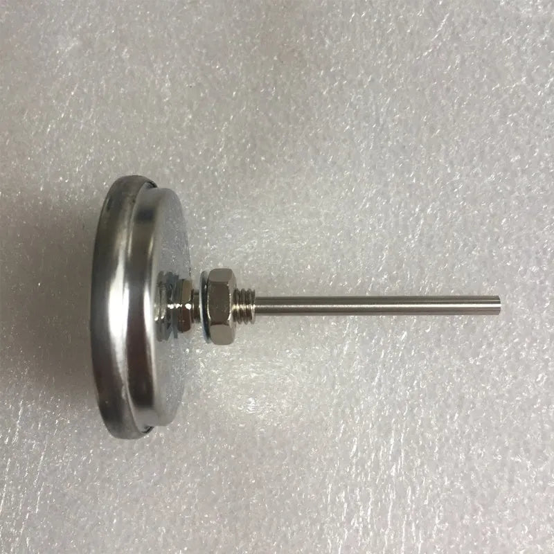 Bimetal oven thermometer with glass dial and metal probe, 52mm surface diameter, for grill and BBQ use