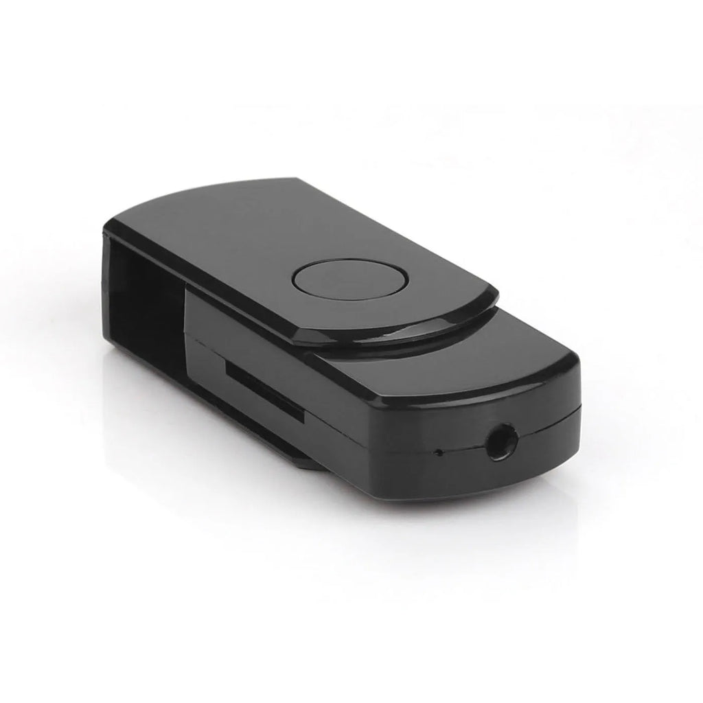 Black plastic recording rotary card U disk with USB 2.0 interface, 52x20x12mm