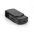 Black plastic recording rotary card U disk with USB 2.0 interface, 52x20x12mm