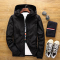 Loose fit men's windbreaker jacket in plain polyester with zip front and lapel collar, available in multiple plus sizes up to 7XL