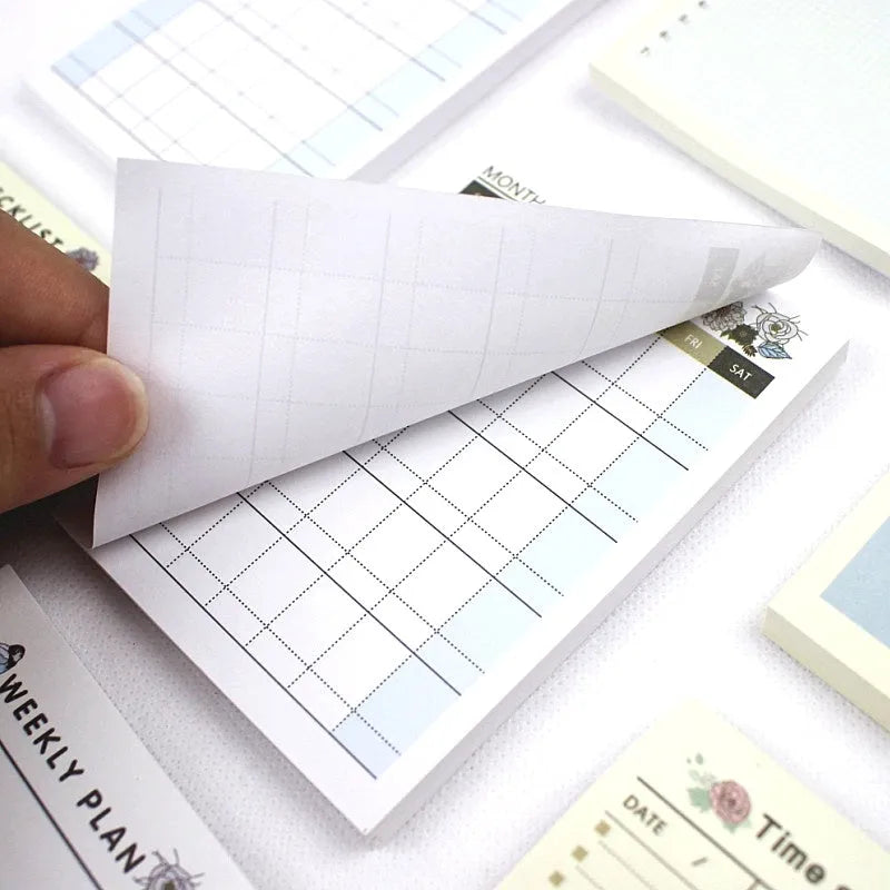 10.2cm work plan diary notebook showing four different planning style options