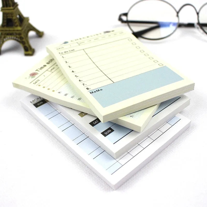 10.2cm work plan diary notebook showing four different planning style options