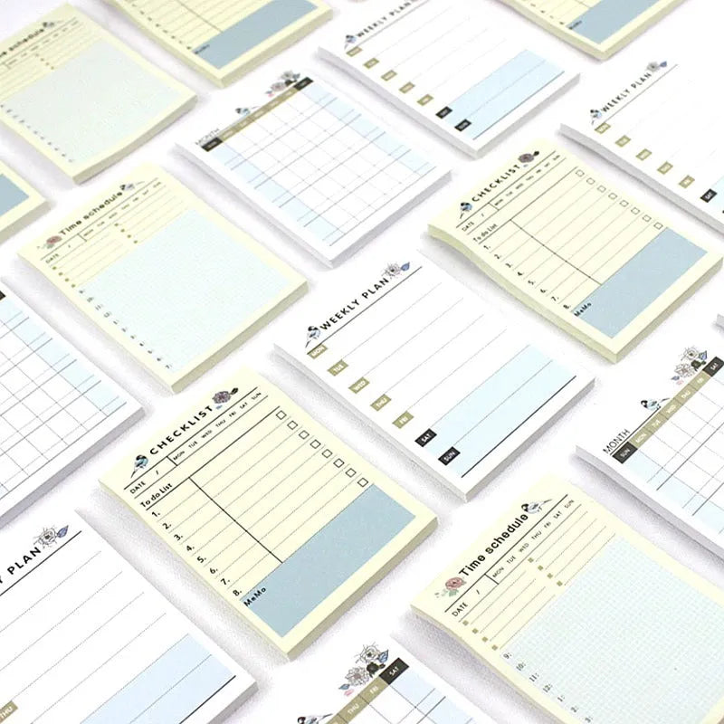 10.2cm work plan diary notebook showing four different planning style options