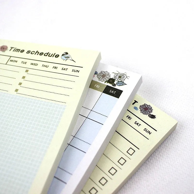 10.2cm work plan diary notebook showing four different planning style options