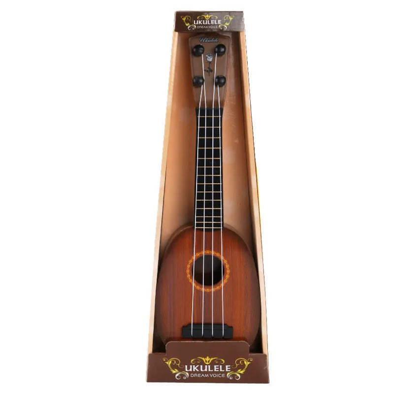 Retro guitar toy ukulele for children in brightly coloured plastic design