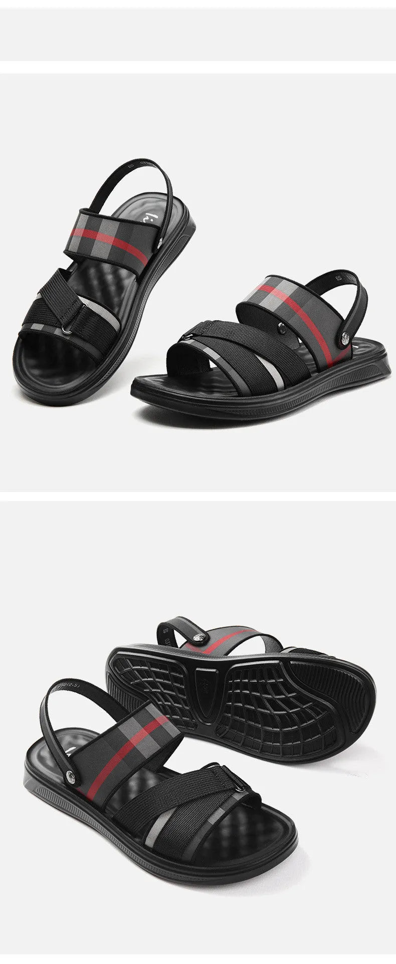 A pair of leisure sports sandals with a Lycra upper and polyurethane sole on a summer background.