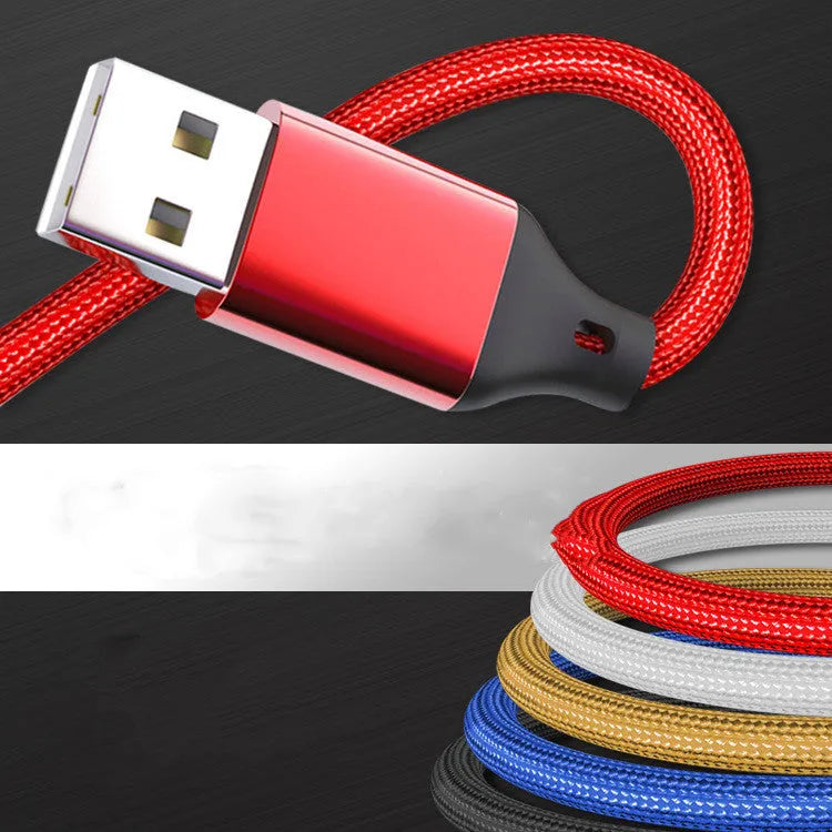 One for three charging data cable with 1.2 metre length in multiple colour options