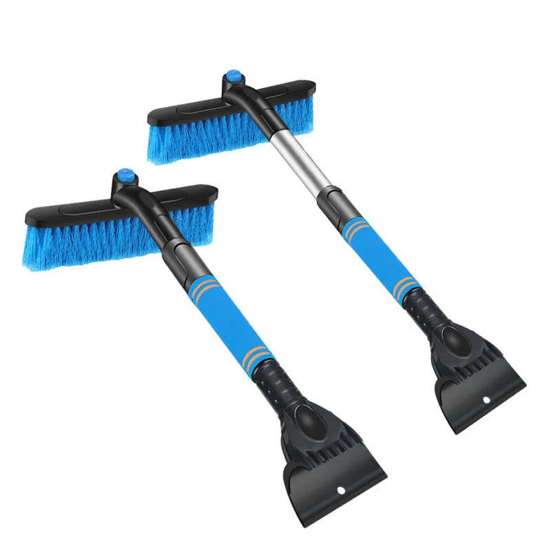 Car Cleaning Brush Ice Scraper Detachable Snow Shovel Brush Dust Remove Brush Auto Windshield Extendable Snow Brush Foam Handle ABS Shaft PVC Bristles EVA Cotton Handle Rotating Brush Head Adjustable Length Blue Orange Black