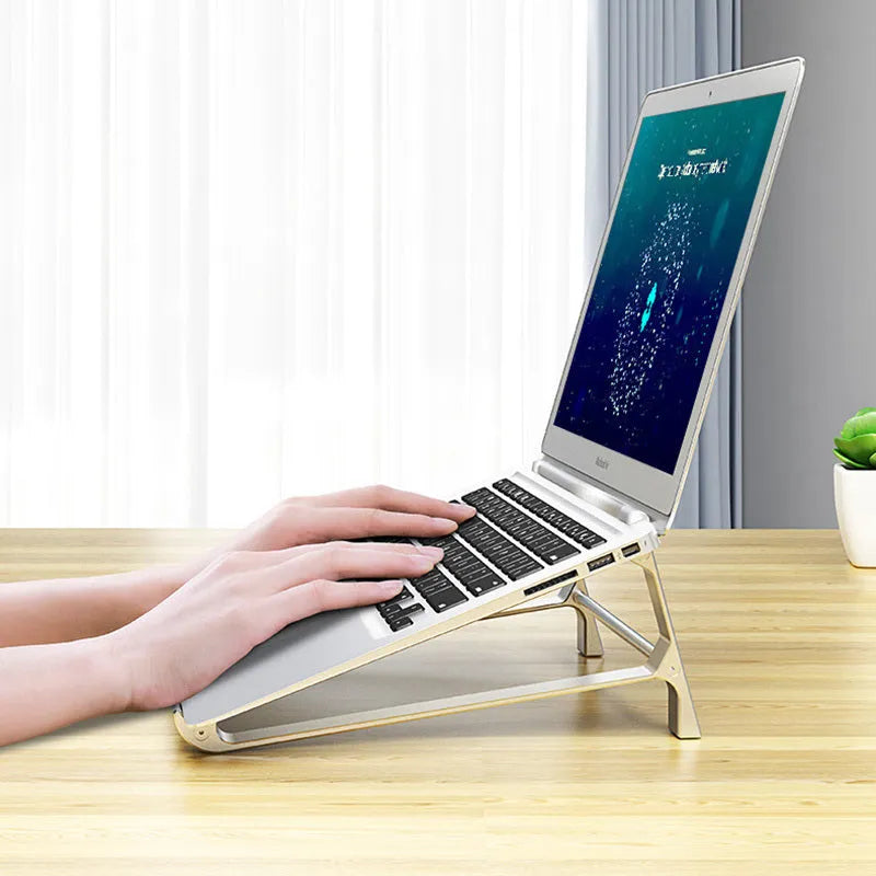 Aluminium alloy multifunctional notebook computer stand with tablet and phone holders in dark gray