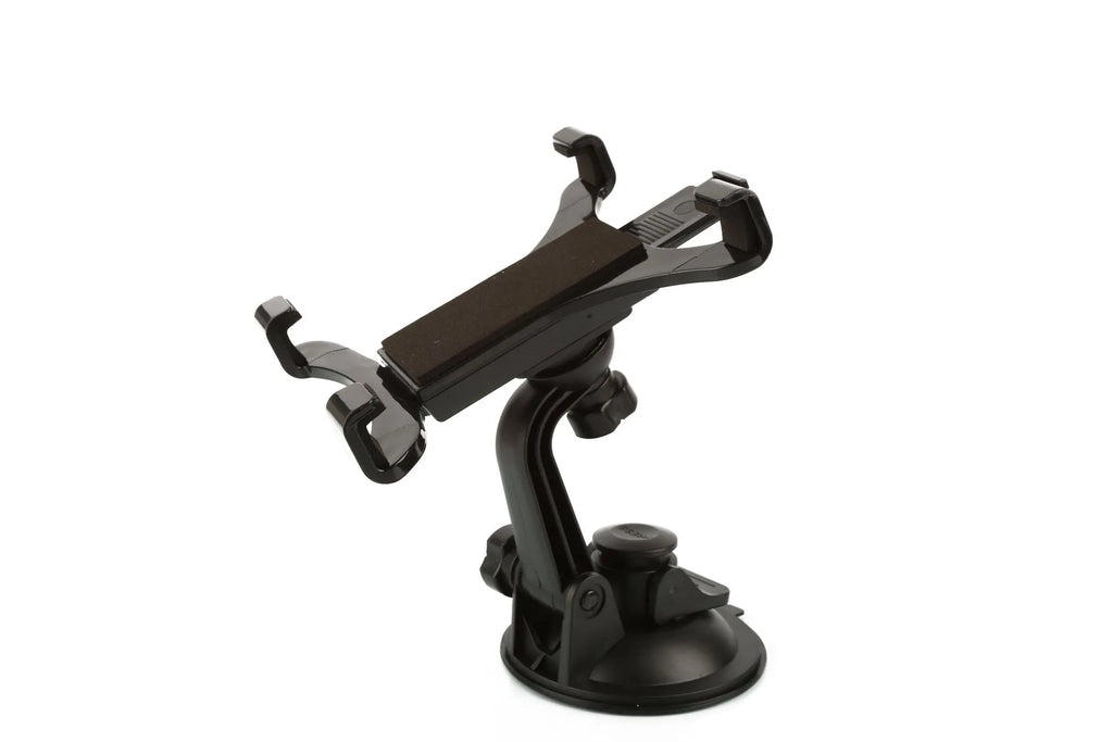 Black ABS car tablet bracket holding a tablet under 11 inches on a car dash
