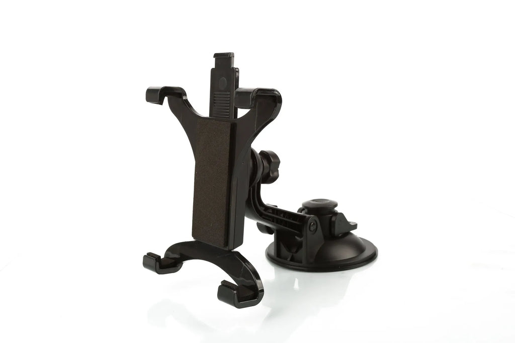 Black ABS car tablet bracket holding a tablet under 11 inches on a car dash