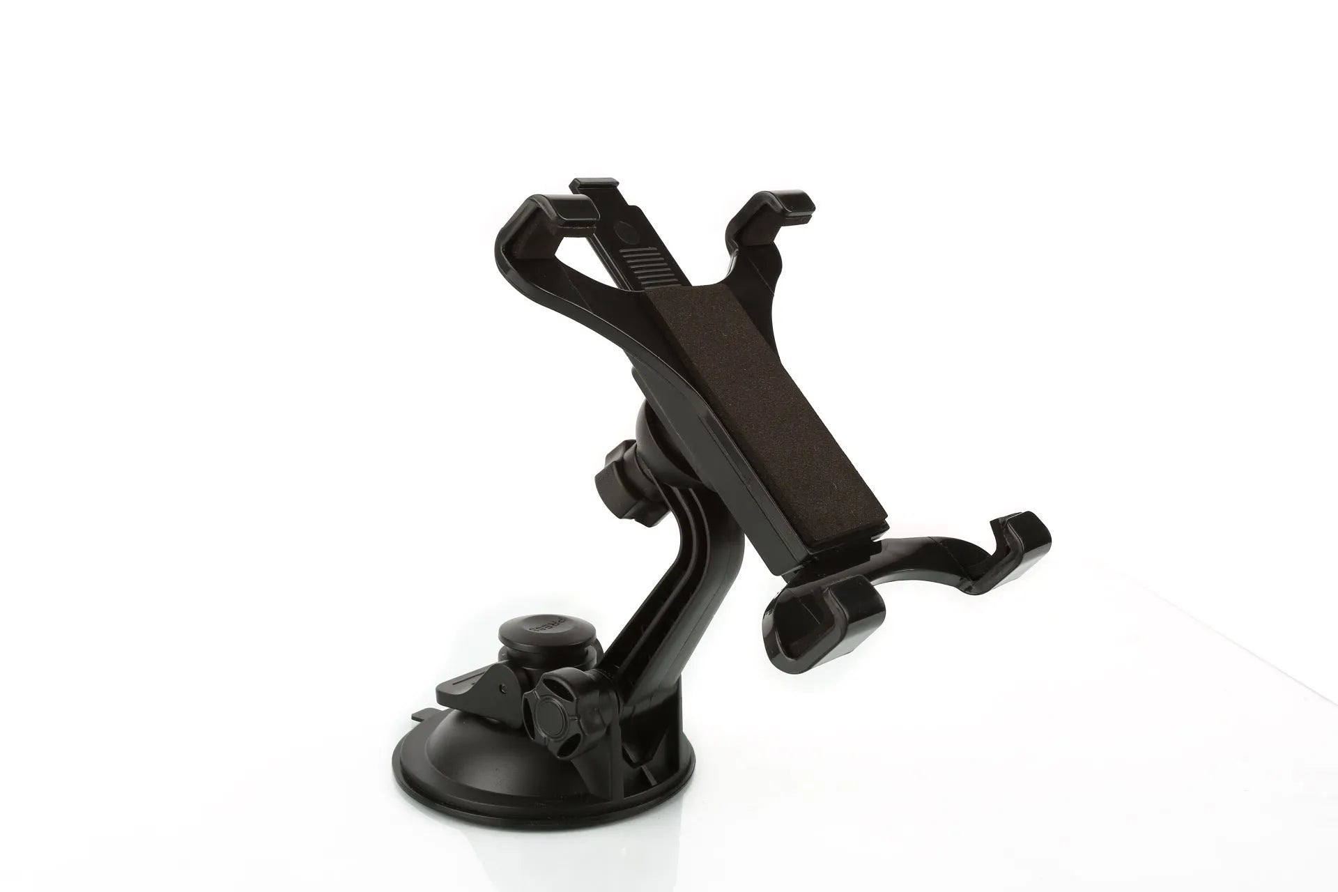Black ABS car tablet bracket holding a tablet under 11 inches on a car dash