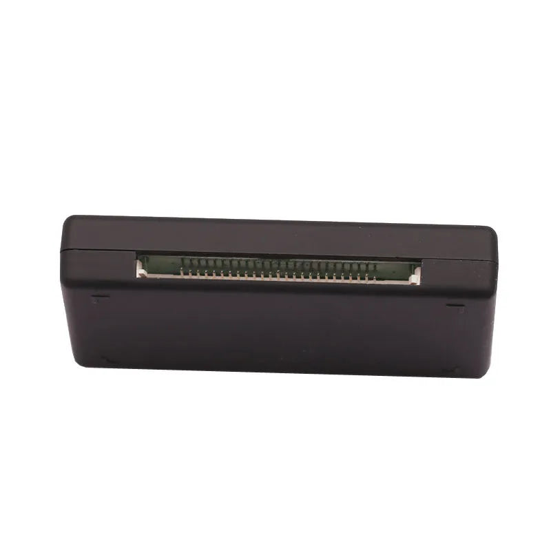 Black multi-format USB card reader measuring 67x40x12mm, supporting SD, CF, MMC, and MS memory cards