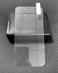Tempered glass screen protector for iPhone in black, transparent, or white.