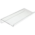 Transparent acrylic tilting keyboard stand for ergonomic typing, 43.2x14x4 cm size on a desk
