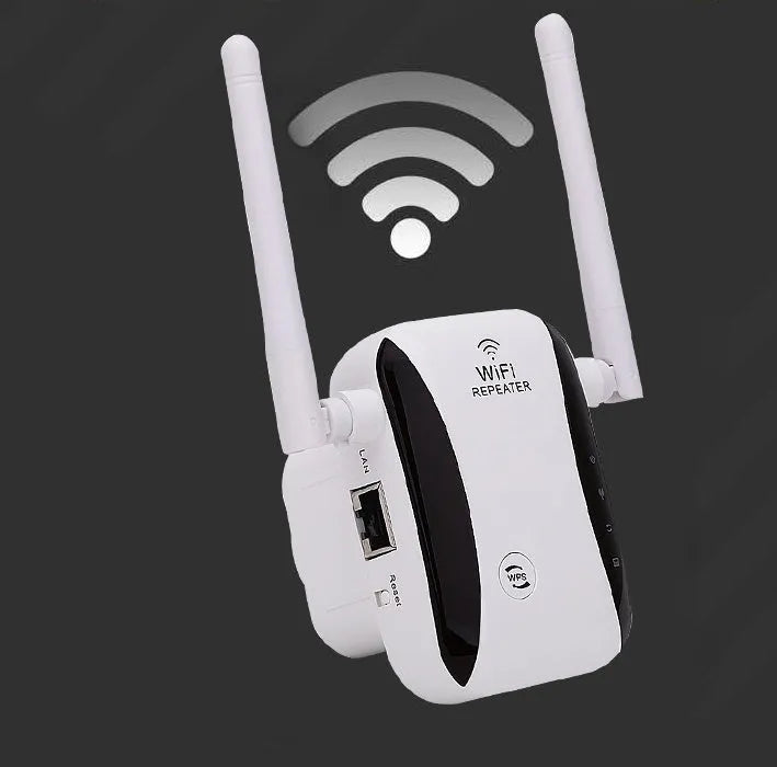 Wireless repeater booster network signal amplifier with EU plug and RJ45 cable
