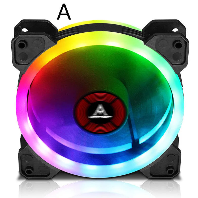 12cm PC case fan with camouflage design and multicolour RGB lighting.