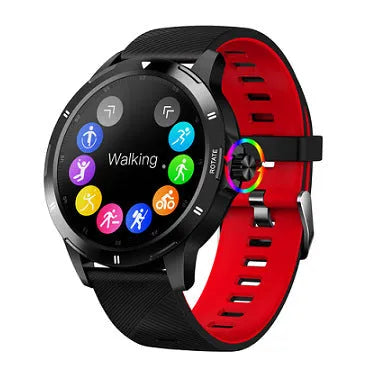 Sports waterproof fitness tracker bracelet with circular IPS screen on silicone wristband