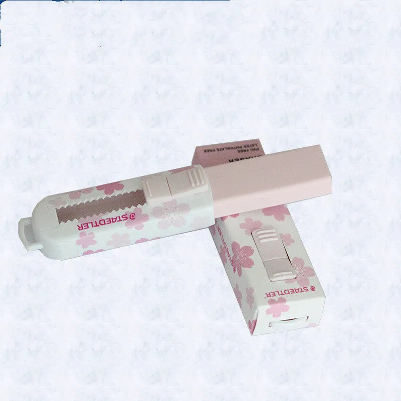 Square pink push-pull whiteboard cleaner with replaceable core for student use
