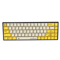 Set of 68 PBT keycaps for mechanical keyboards in various solid colours on a white background