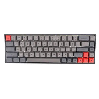 Set of 68 PBT keycaps for mechanical keyboards in various solid colours on a white background