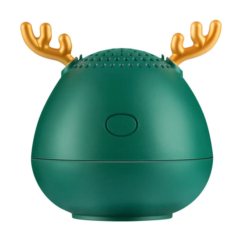 Compact wireless Bluetooth speaker with USB cable in green, pink, or white colour options