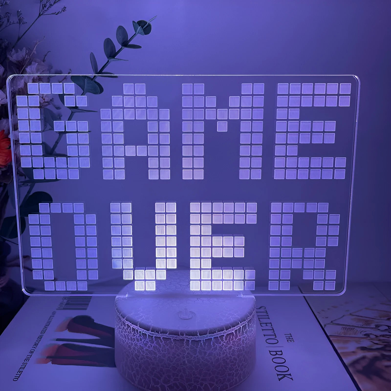Creative 3D gamepad-shaped LED desk lamp with acrylic shade and touch control base.