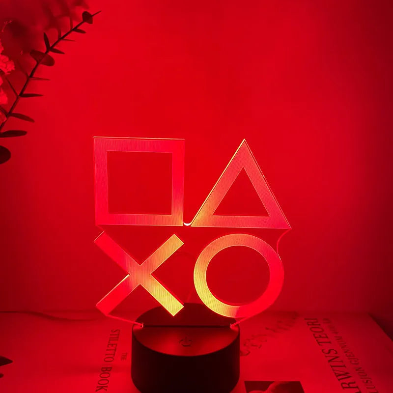 Creative 3D gamepad-shaped LED desk lamp with acrylic shade and touch control base.