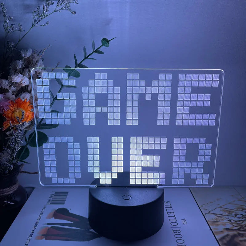 Creative 3D gamepad-shaped LED desk lamp with acrylic shade and touch control base.