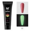 Luminous nail extension gel set with 8 colour options in 15ml bottles, resin-based phototherapy formula
