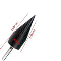 Heavy-duty hexagonal steel firewood splitting drill bit for electric drills in 32mm and 42mm sizes.